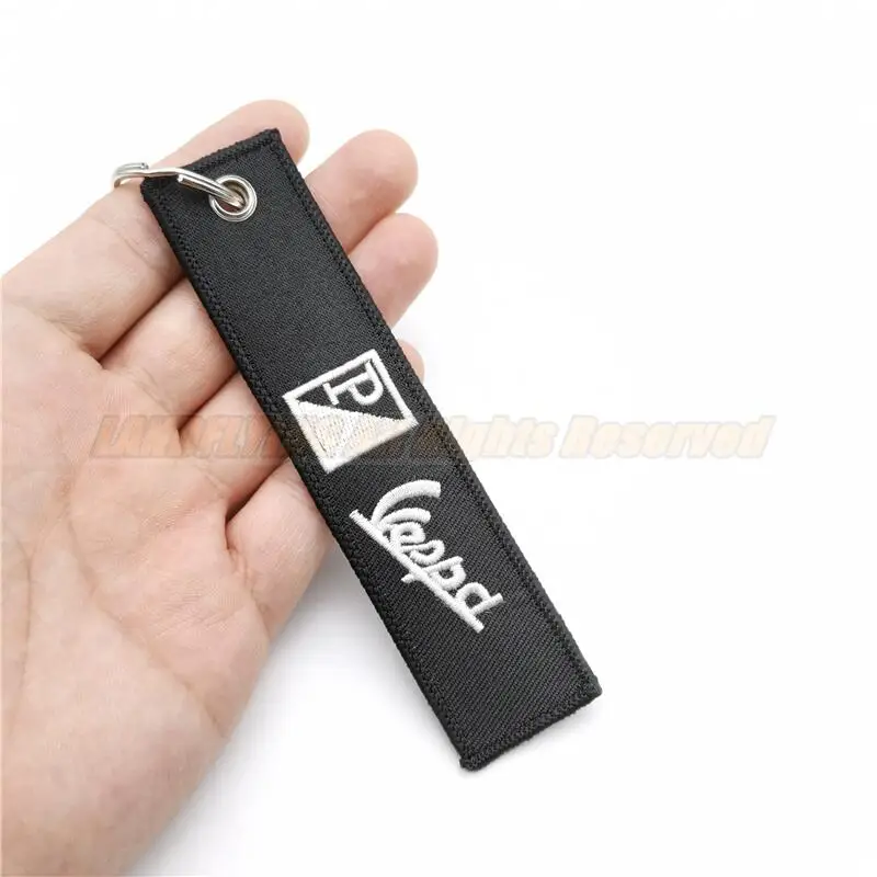Motorcycle Keychain Embroidery Keyring Keyfob Key Chain For Piaggio VESPA GTS300 Sprint Primavera Super GTV LX PX ET Key Holder