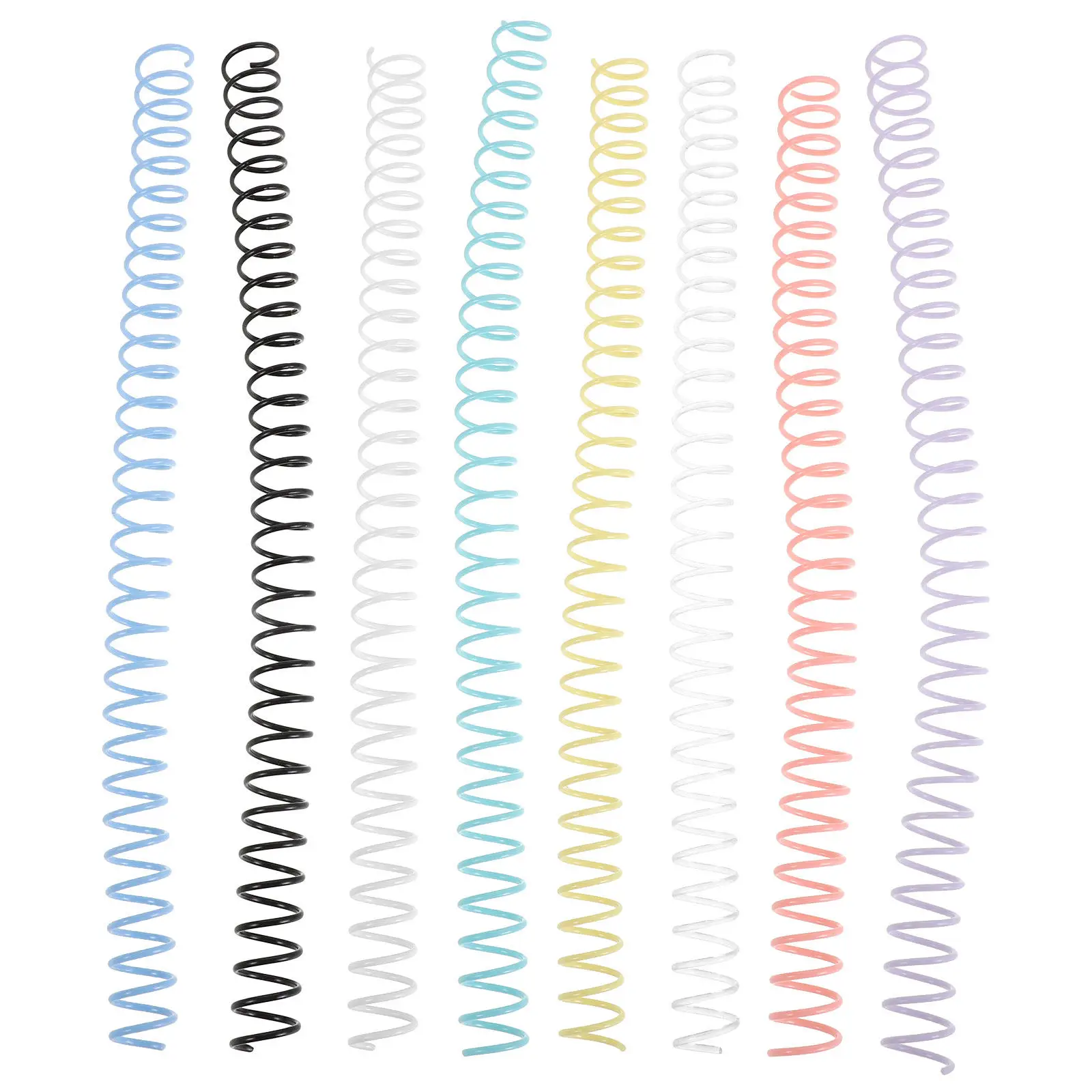 8Pcs 플라스틱 나선형 바인딩 코일 35Mm 사무실 학교 홈 보고서 엔지니어링 프리젠 테이션을위한 다채로운 빗 바인딩 스파인