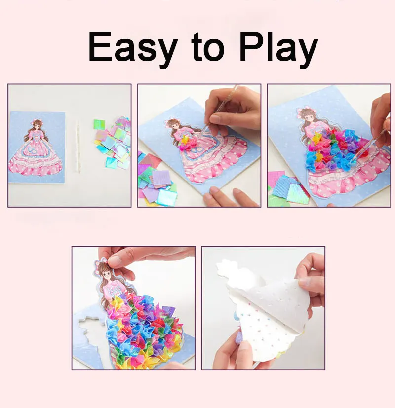 Fabric Art Frenzy: Princess Dress-Up Animal Puzzle & DIY Craft Kit