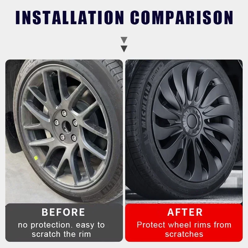 HubCap 18 Inch for New Tesla Model 3 Highland Performance Replacement Wheel Cap Automobile Full Rim Cover Accessories 4PCS wheel hub covers wheel hub caps