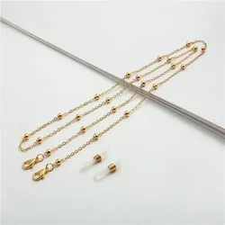 Elegant Beaded Eyewear Chain for Glasses and Sunglasses (Gold)