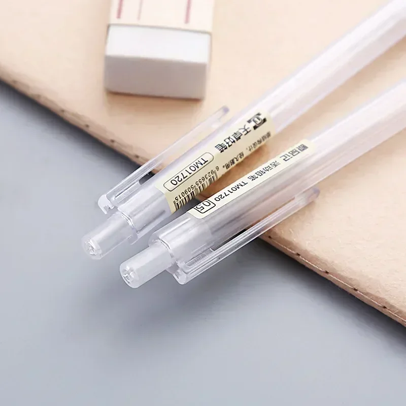 5 Pcs/Set Mechanical Pencil White Simple Automatic Pen 0.5/0.7mm for Students School Supplies Office Accessories Stationery 4
