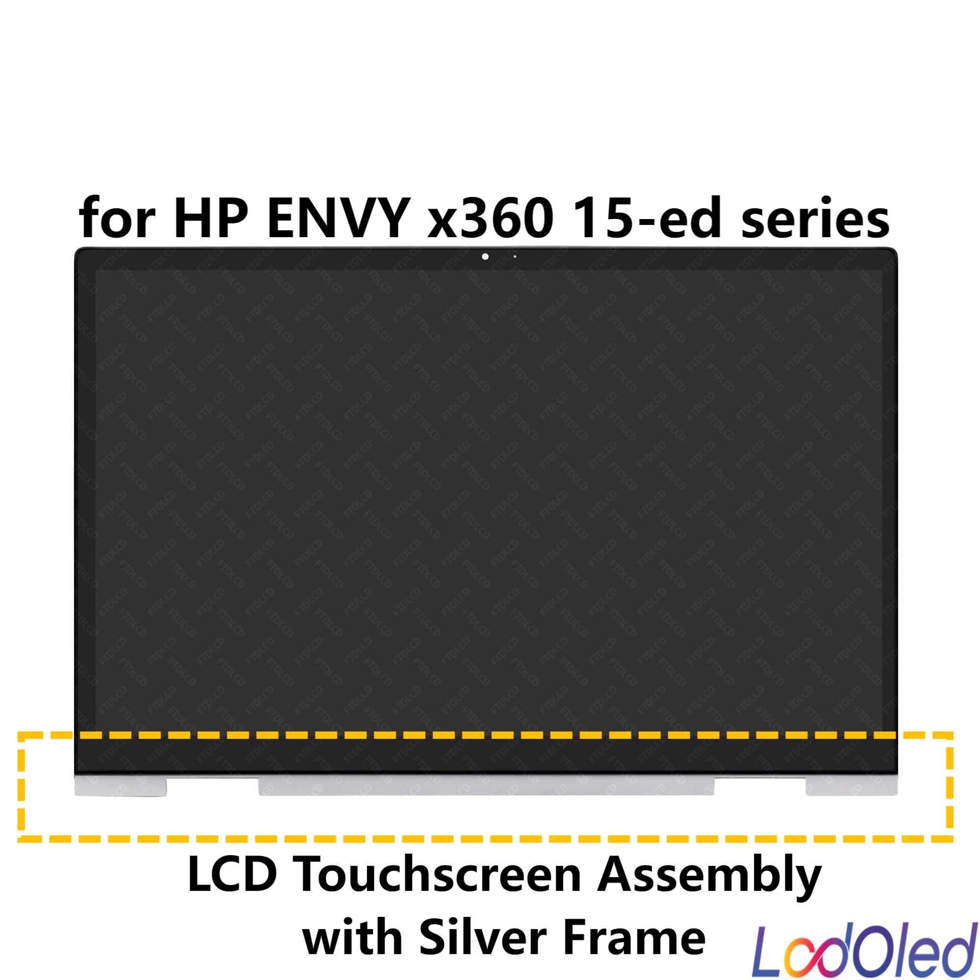 Fhd lcd display touch screen vidro digitador assembléia + moldura para hp envy x360 15-ed0000nx 15-ed0001nx 15-ed1005ur 15-ed series