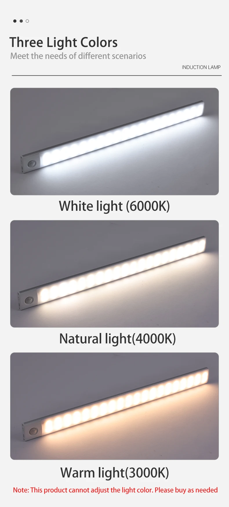 Description Picture 5 of itemCabinet Lights Motion Sensor LED Wireless USB Under Ultra Thin Night Light For Kitchen Cabinet Bedroom Wardrobe Indoor Lighting