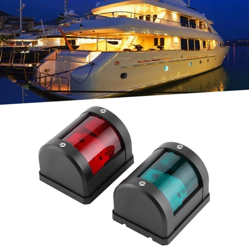 IP66 신호등 한 쌍, 빨간색 녹색 LED 해양 보트 요트용 항해 경고등 12V