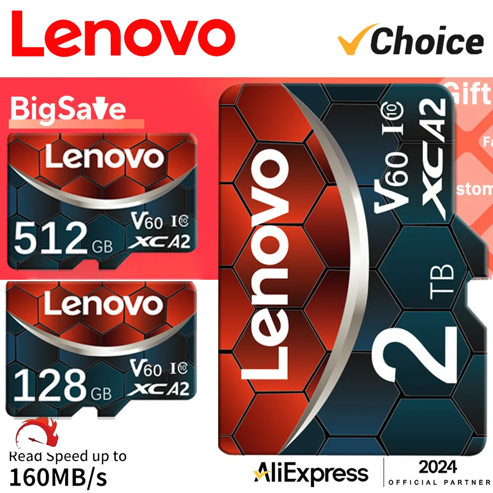 Lenovo Memory Card 2TB 1TB 512GB Micro TF SD Card 256GB SD Memory 128GB Storage For Nintendo Switch Ps5 memory card