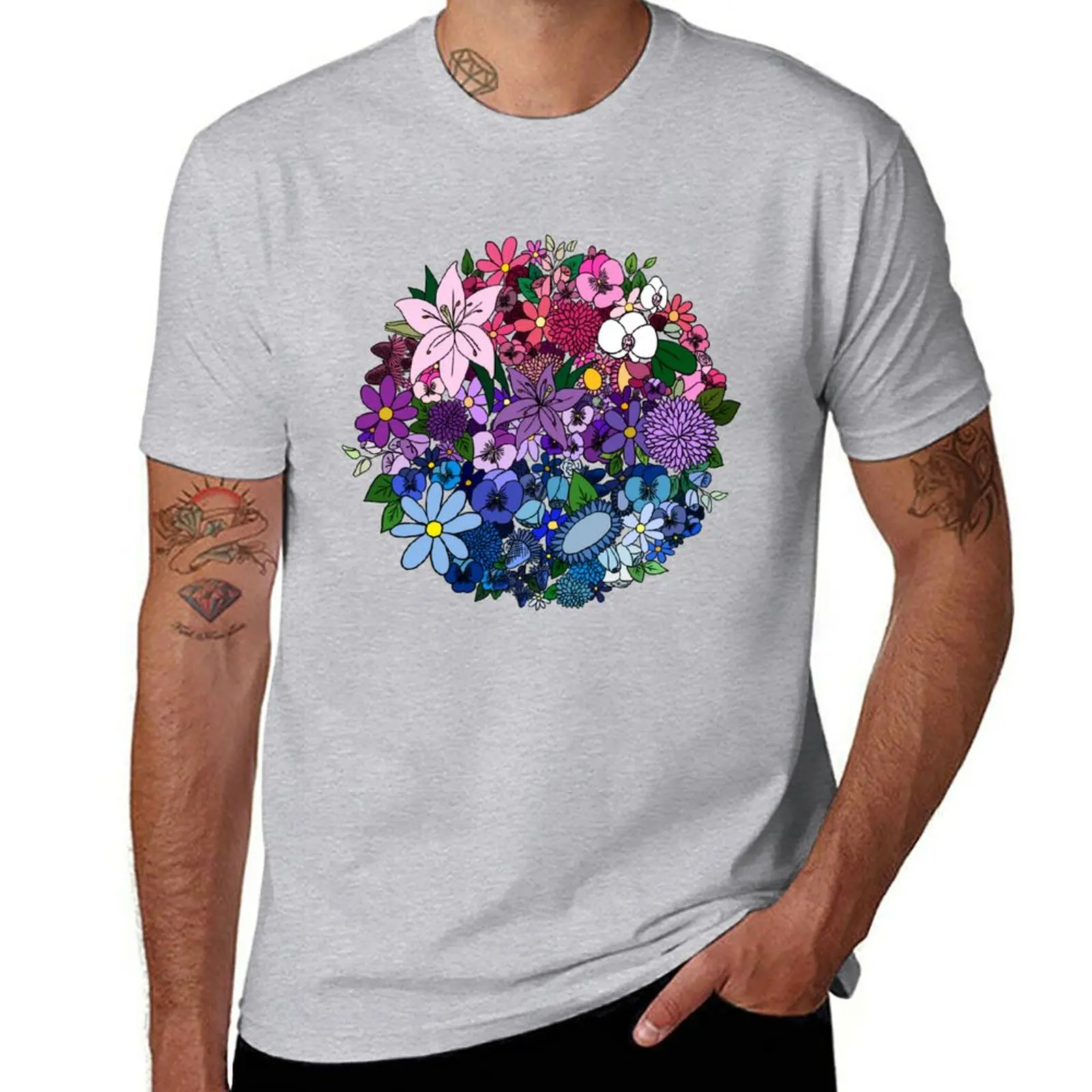 

Bi Pride Flowers T-Shirt boys whites tops funnys for a boy mens champion t shirts