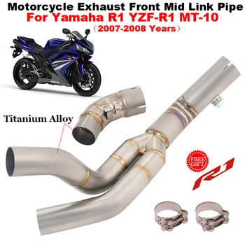 Motorcycle Exhaust Escape Modify Middle Link Pipe Connect Original Muffler Slip-On For Yamaha YZF R1 YZF-R1 MT-10 MT10 2007 2008