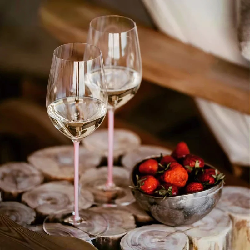 JINYOUJIA-Austrian RIEDEL Style Red Wine Glass, Handmade Color Handle  Goblet, Luxury Bordeaux Burgundy Wine Taster Cup