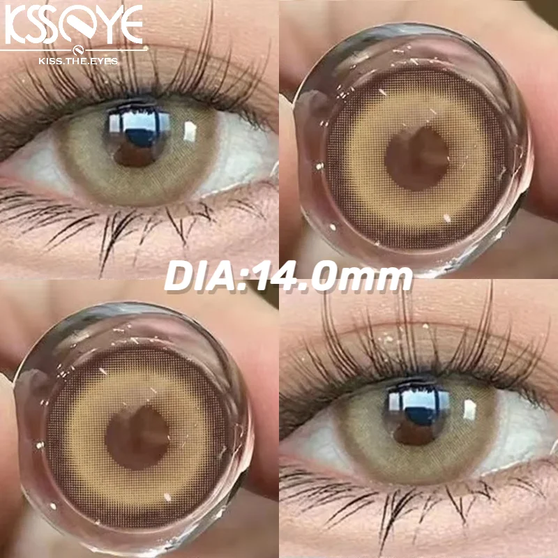 

KSSEYE 2PCS/Pair Contact Lenses with Prescription Brown Pupil Natural Soft Eye Black Lenses Beauty Cosmetic Free Delivery Yearly