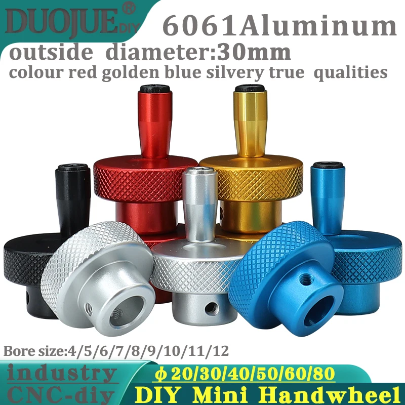 diameter 30mm CNC Knurling Sliding Table Screw Rod Knob Crank 5mm Rotating Handle Embossed Stepper Motor Positioning Hand Wheel