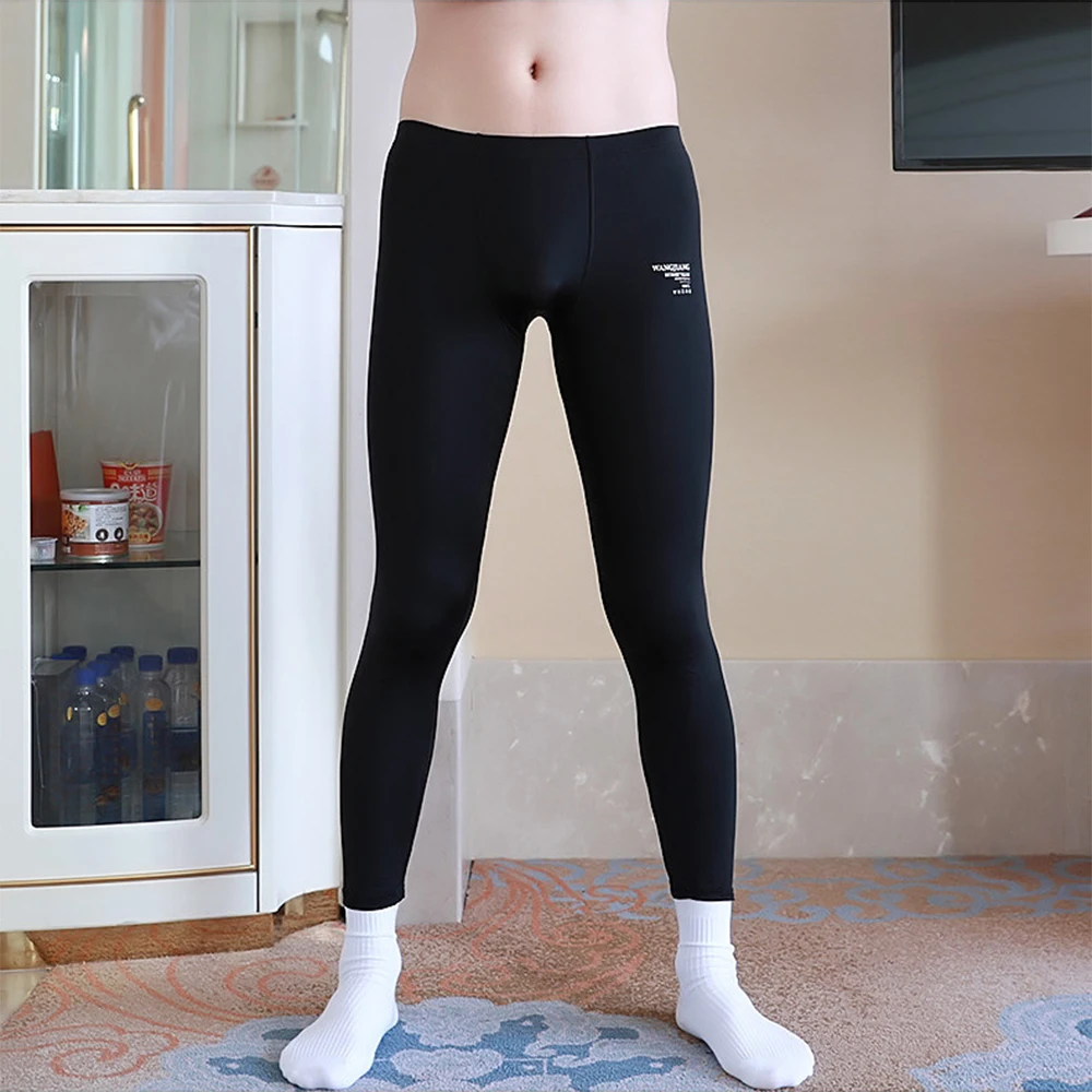 

Men's Ice Silk Thermal Underwear Bottoms Pants Ultra-Thin Long Homewear Sleepwear Sexy Underwear Bottoms Trousers