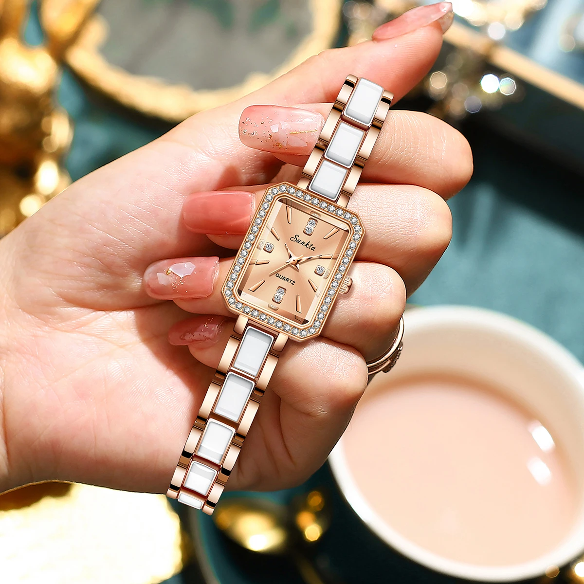 LIGE New Hot Brand Stainless Steel Strap Watch Women Luxury Gift Quartz Wristwatch Student Fashion Simple Square Quartz Watches 6