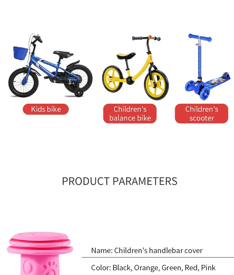 1 paar Gummi Fahrrad Lenker Griffe Anti-rutsch Kinder Mädchen Jungen Roller Lenker Bunte Streamer Dekoration Band – Detail 7