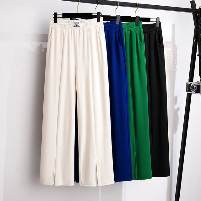 2022 Middle Aged and Old Women Spring Summer Pant Thin Elastic Waist Loose  Cotton Mother Long