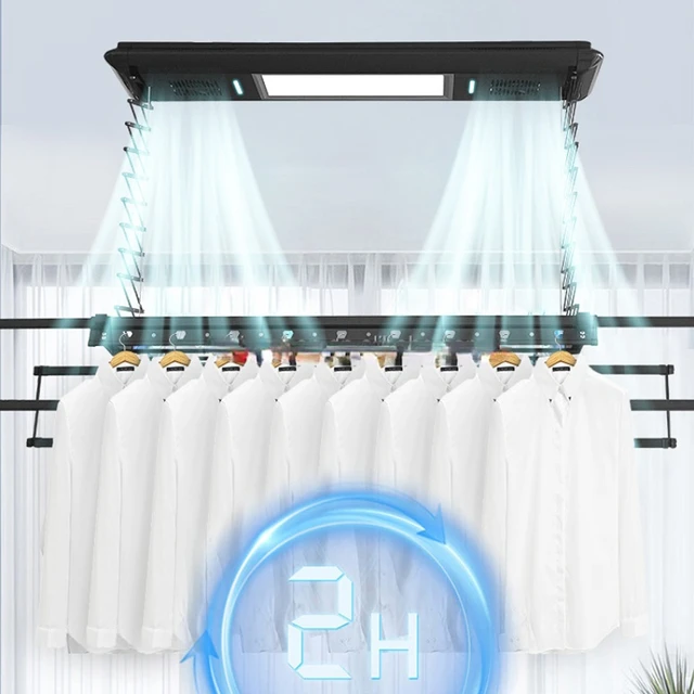 Clothes Line Electric Drying Rack Ceiling Mounted Hanging Clothes Dryer  Automatic Electric Laundry Rack - AliExpress