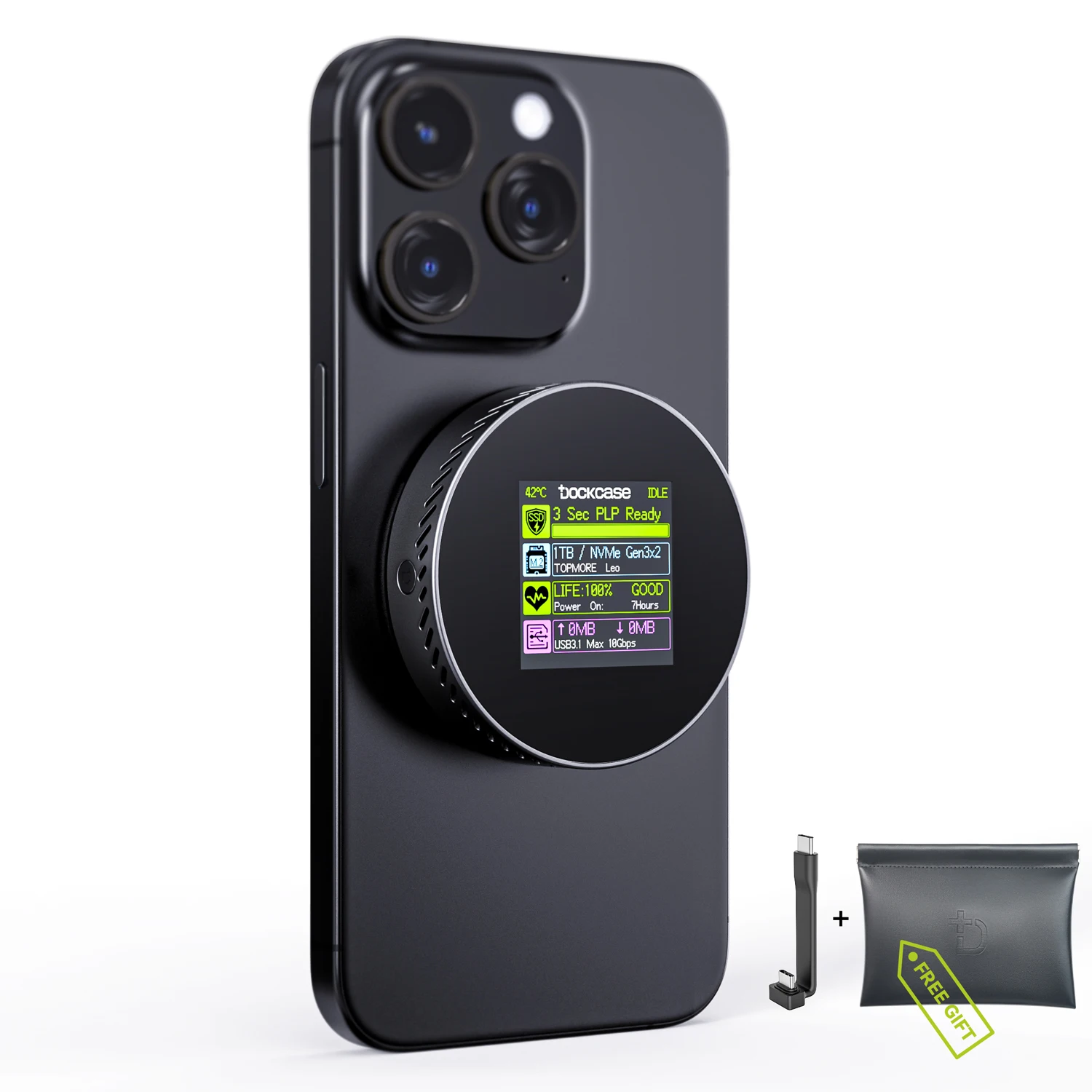 Dockcase Magsafe M.2 NVMe SSD Enclosure USB Type-C 3.2 Gen2 10Gbps PD Charging