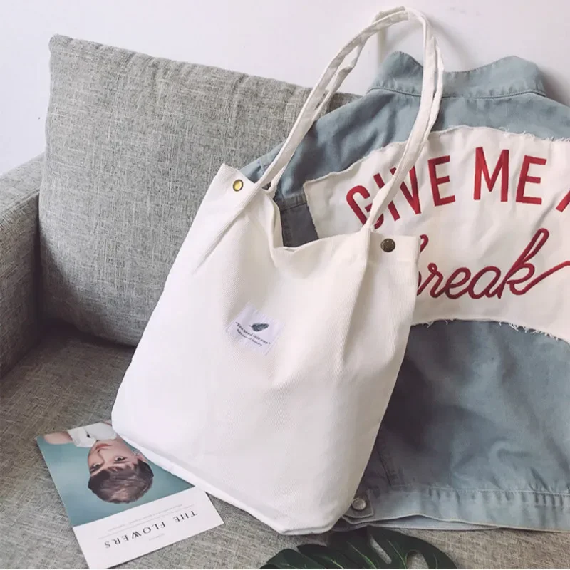 Bags for Women 2024 Corduroy Shoulder Bag Reusable Shopping Bags Casual Tote Female Handbag for A Certain Number of Dropshipping