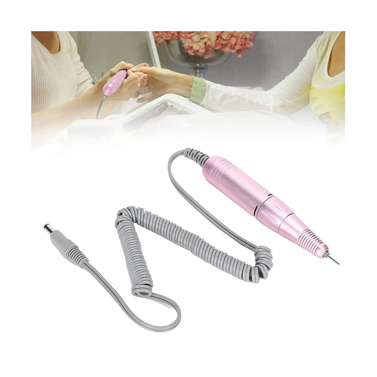 

Electric Nail Drill Handle 35000RPM Nail Arts Drill Hand File Polish Grind Machine Manicure Drill Accessory Silver