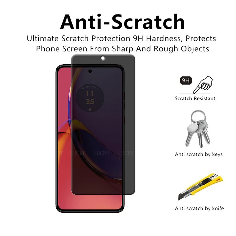 Privacy Anti-Spy Tempered Glass Screen Protector - 4 Pack, 9H HD Clarity