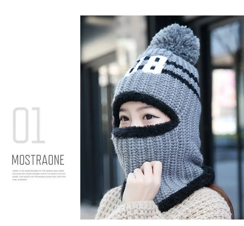 thermal aviator bomber hat Paragraph Hat Ms Korea Winter Earmuffs Cycling Sets Wind Knitting And Wool Warm Scarf Caps sheepskin bomber hat