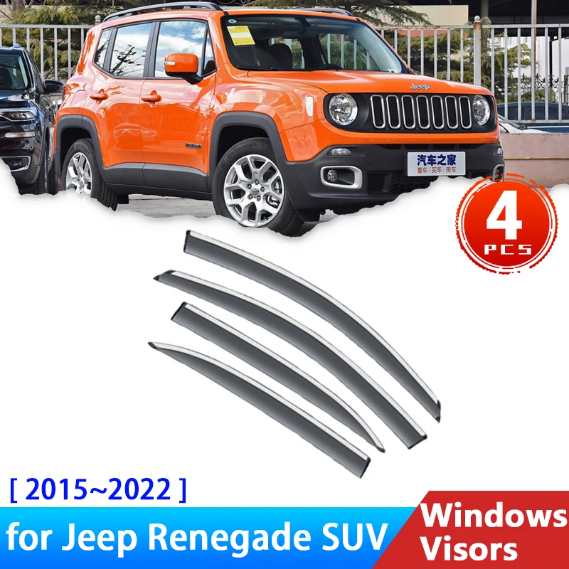 Auto Seite Windows Visiere für Jeep Renegade 2015 ~ 2023 5-tür SUV Zubehör  Deflektoren Regen Augenbraue Guards Sun visier Wind Schild - AliExpress