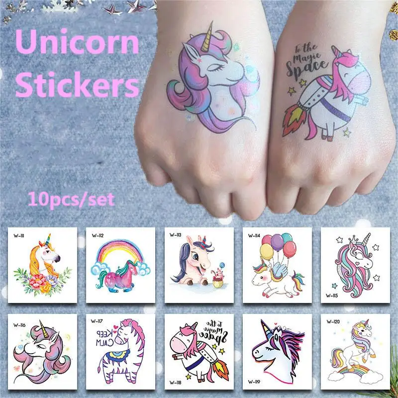 10pcs Rainbow Unicorn Slap Bracelets Gifts Unicornio Party Decoration Happy Kids Girls Rainbow Horse Theme Birthday Party Favors party supplies party decorations