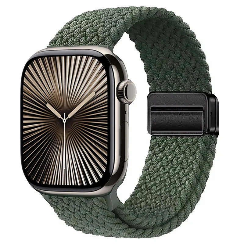 Nylon Braided Magnetic Loop Strap with Metal Accents