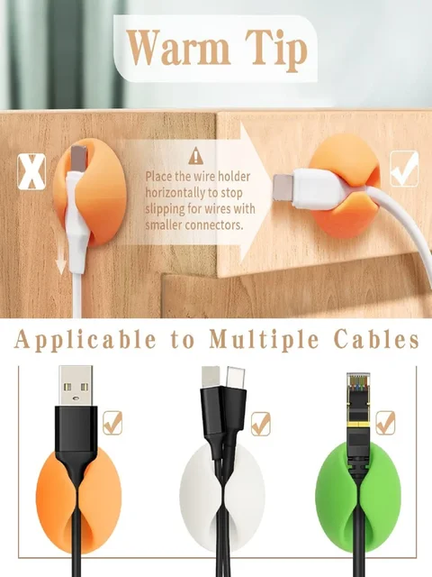 Clip Organizzatore Cavi, Supporto A Parete Per Fili Da Scrivania