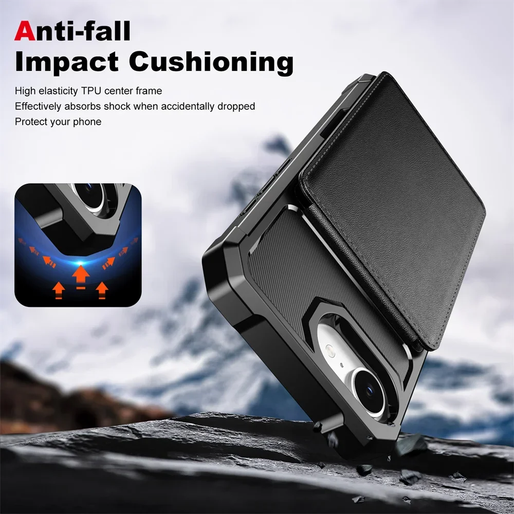 Enhanced Leather Wallet with Card Holder and Shockproof Phone Case Cover