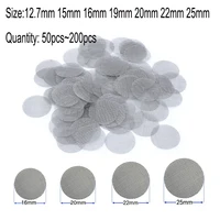 200/50pcs Smoking Tobacco Metal Filters Pipe Screen Gauze Hookah Water Pipe Stainless Steel Mesh Combustion Support Net 15~25mm 1