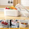 Fridge Food Storage Container Set with Lids with Strainer,Plastic Fresh Produce Saver Vegetable Fruit Meat Organizer 3