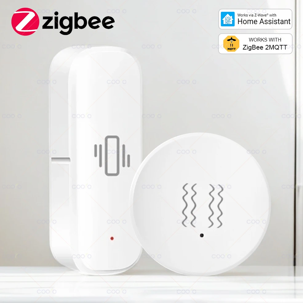 ZigBee 3.0 진동 센서 실시간 도어 창 경사 경보 홈 보안 보호는 홈 어시스턴트 Zigbee2MQTT와 함께 작동합니다.