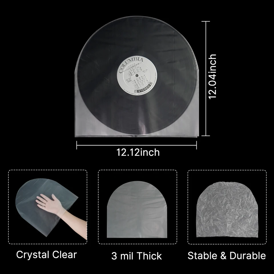 Collector Essentials 50-pack Resealable Storage Sleeves – 2 Mil Crystal-Clear Vinyl Record Outer Covers For 12-inch LPs, With Flap - View #9