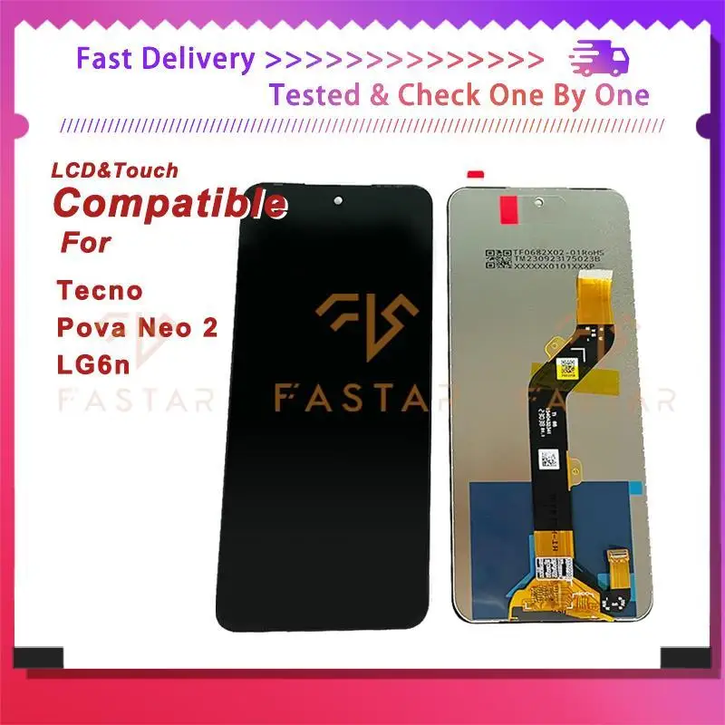 

LG6n 6.82"Original For Tecno Pova Neo2 LG6n LCD Display Touch Digitizer Assembly Replacement Phone Screen Tecno Pova Neo 2 lcd