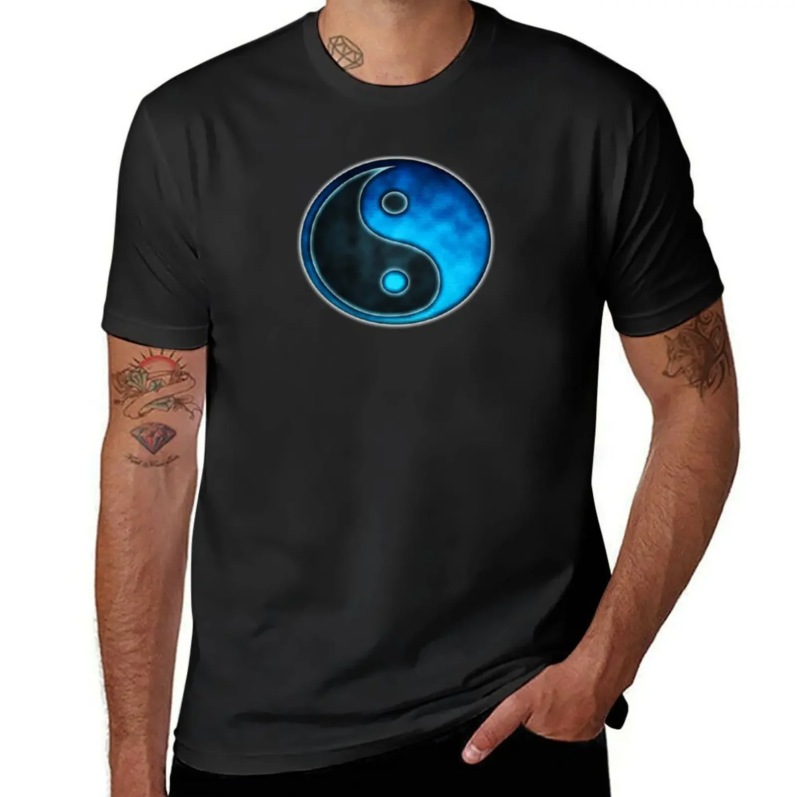 

Yin Yang T-shirt summer tops plain t shirts for men graphic