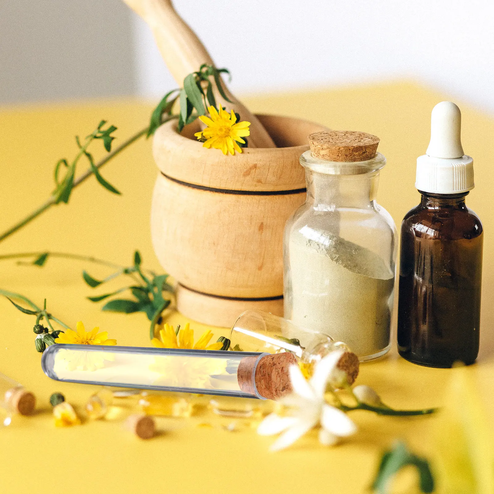 100개 플라스틱 시험관 친환경 투명 코르크 마개 포함 간편 밀봉 샘플 보관 액체 젤 여행용