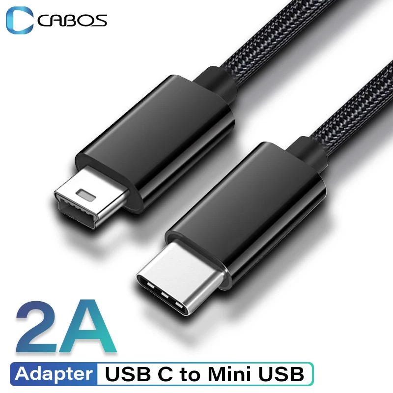 2A USB C to Mini-USB Adapter Thunderbolt 3 Mini USB Type C Cable for MacBook pro MP3 Player Camera HDD Type-C to Mini USB Cable