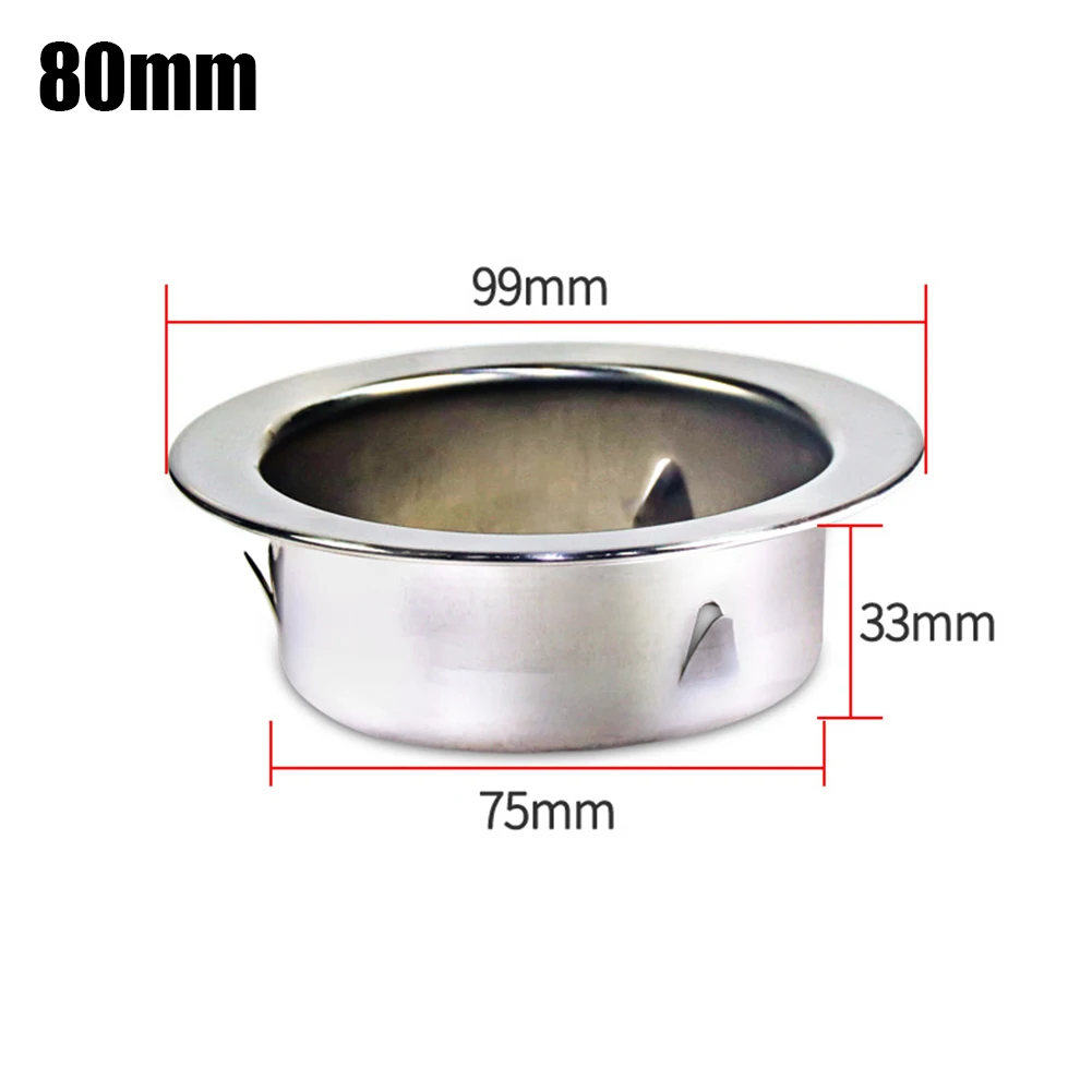 70/80/100mm Stainless Steel Round Pipe Flange Seat Tube Air Ventilation Hose Cover Rosette Plate Connector Air Vent Accessories