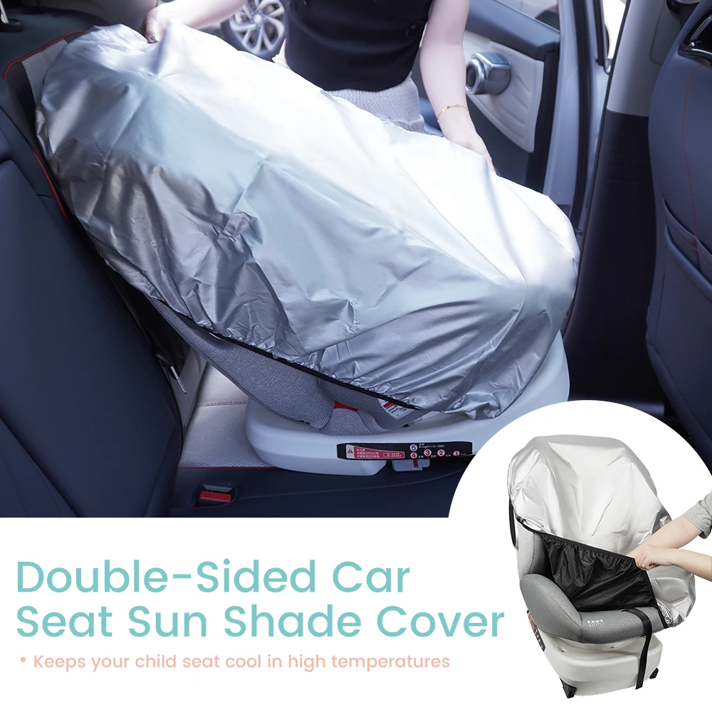 1PC des deux côtés argent et noir siège de voiture pour bébé pare-soleil couverture bloquent la chaleur et le soleil UV couvertures universelles accessoires de voyage pour bébé