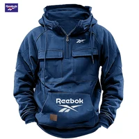 Sweat à capuche multi-poches avec logo Reebok 2026 - le choix idéal pour l'automne et l'hiver, confortable et semi-zippé 6