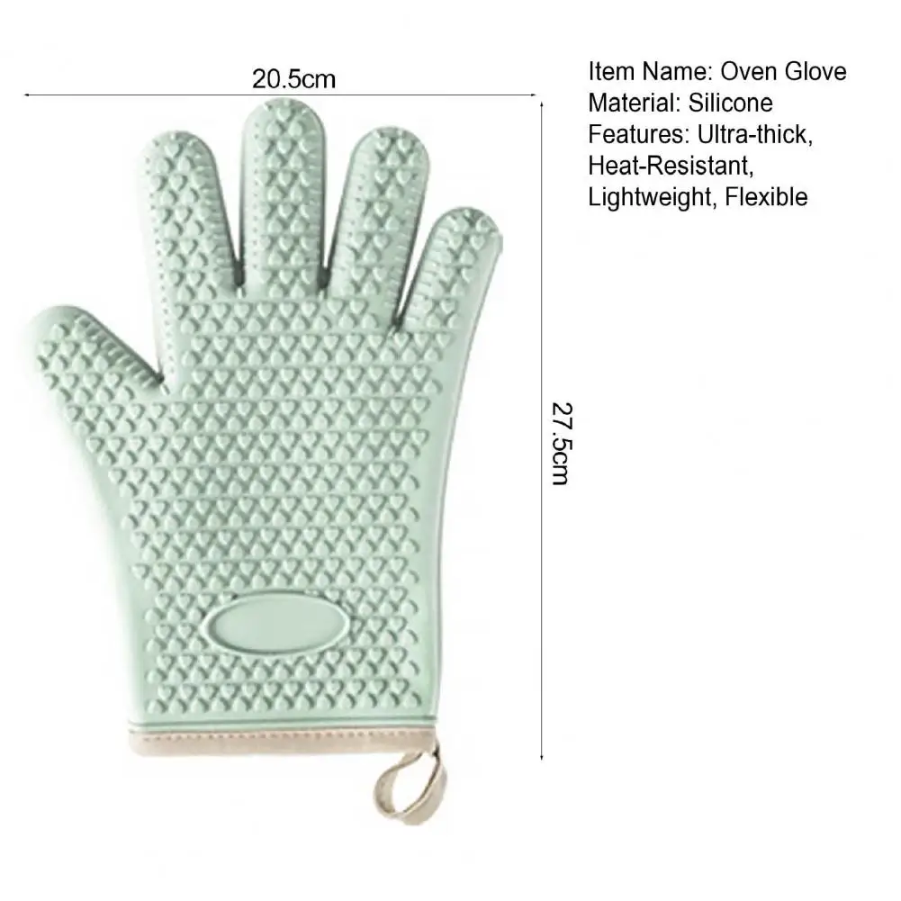 1 Pc Baking Glove Ultra-thick Heat-Resistant Non-slip Anti-scald Silicone High-Temperature Resistant Oven Baking Mitt Kitchen