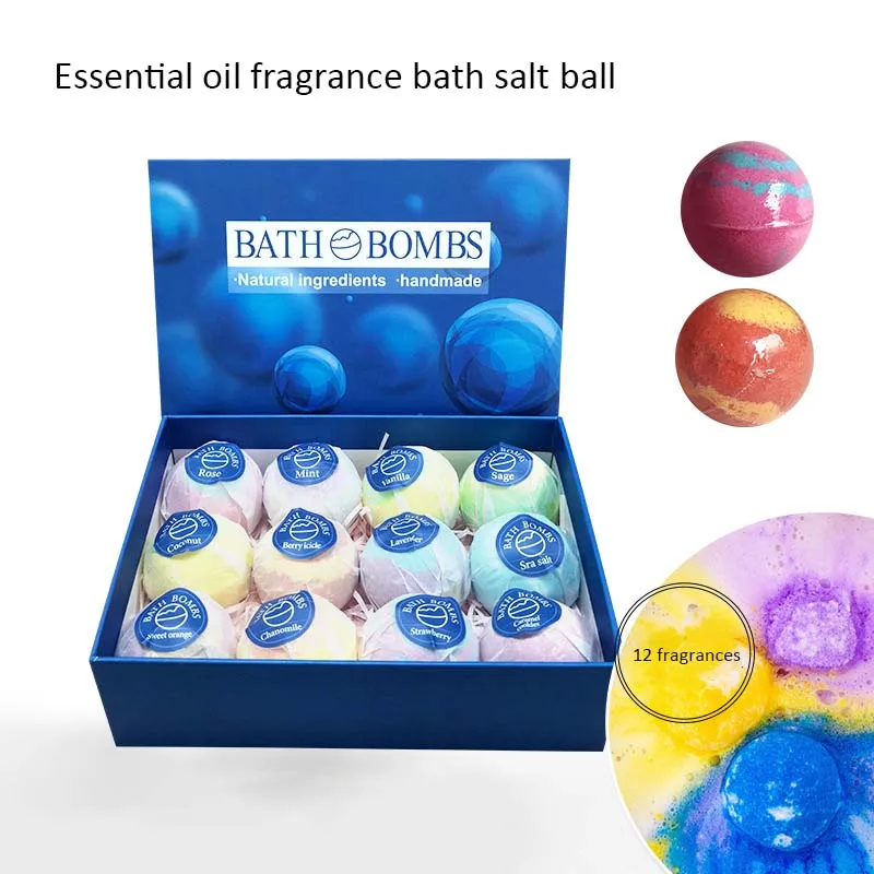 Bath Ball Mixed Color Floating Ball Bath Salt Ball Bomb Bath 12 Pcs Dried Flower Mixed Color Essential Oil  Bomb Ball Set