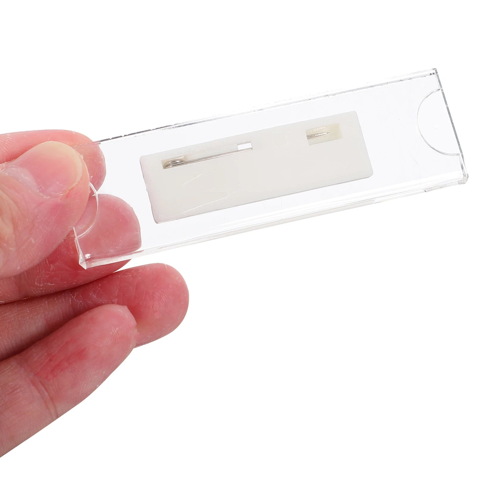 10 Pcs Acrylic Card Badge Holder Transparent Name Tag Holder For Employee Student Office Identity Holders  Work Badge Holders 