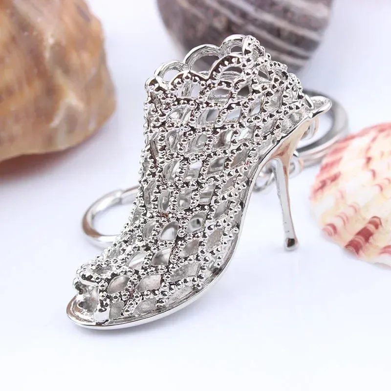 High Heel Shoes Keychain Rhinestone Car Key Rings Women Bag Charms Key Chains Keyrings Fashion Crystal Key Holder S150