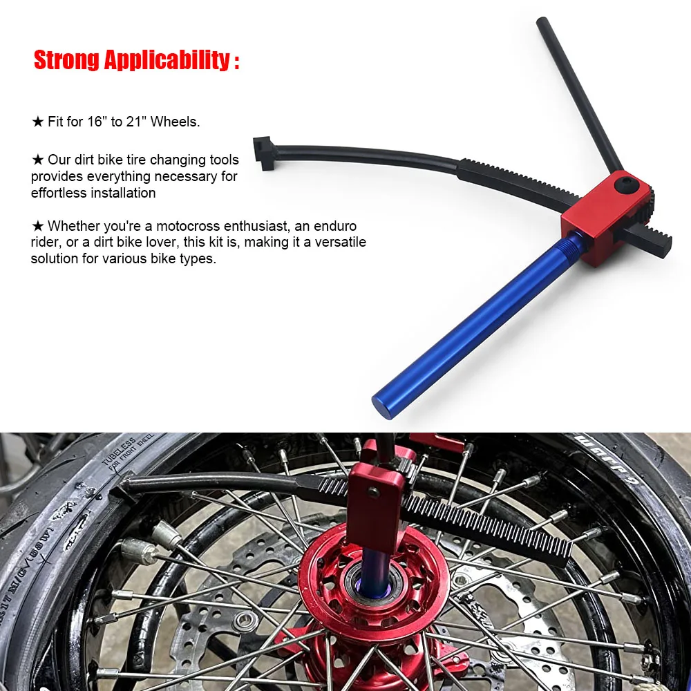 Kit D'outils Pour Changer Les Pneus De Moto Cross - Roues 16 à 21 Pouces - Essieux 15 à 25 Mm