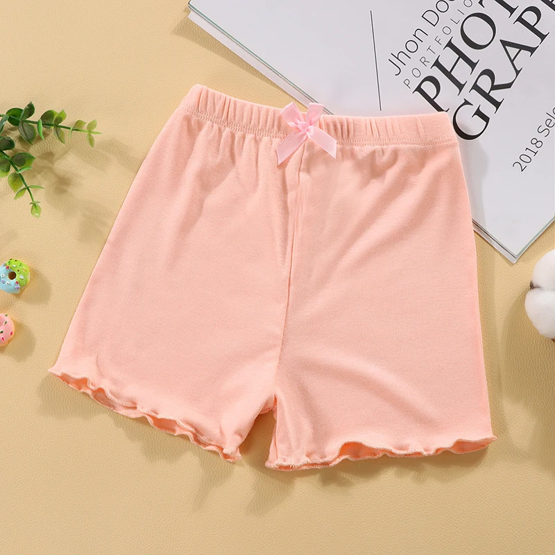 thumbnail image 1 of Pantalones de seguridad antiexposición para niñas de 0 a 6 años, mallas cortas finas de Color sólido, pantalones planos para niñas, pantalones cortos interiores, 1 of 6
