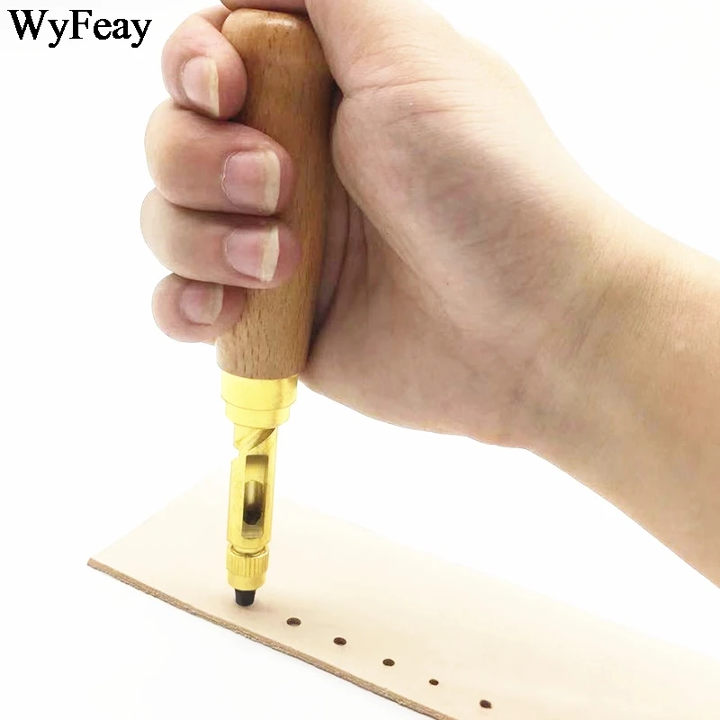 LeatherCraft Tools Automatic Belts Punch Mute Rotary Leather Hole Punches Working Watch Leather Tools Punch Screw Drill Tip DIY leather hole puncher leather hole punch leather punch tool round hole punch cutter set hole punch cutter set round hole punch set