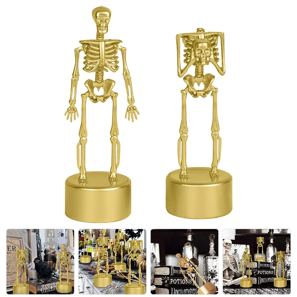 

2 Pcs Stand Trophy Plastic Halloween Party Ornaments Desktop Decors Home Adornments Decorations