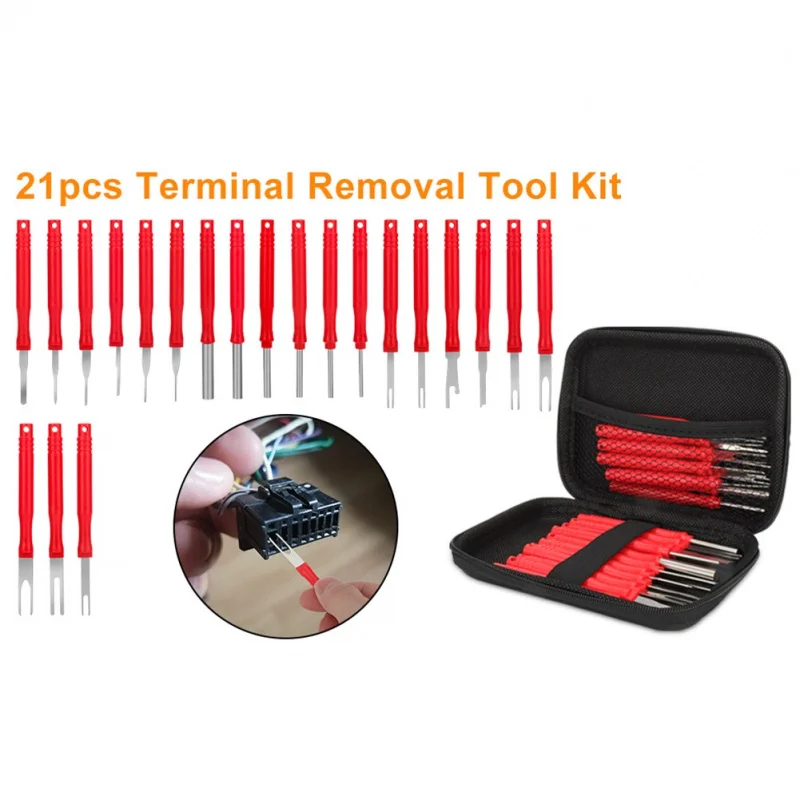 Car Accessories Terminal Removal Tool Electrical Connector Pin Extractor 21Pcs
